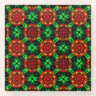 Floral Modern Boho Elegant Abstract Pattern #504 Glass Coaster
