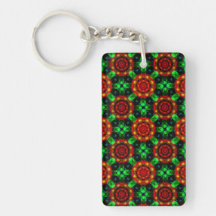 Floral Modern Boho Elegant Abstract Pattern #504 Keychain