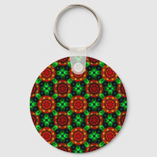 Floral Modern Boho Elegant Abstract Pattern #504 Keychain