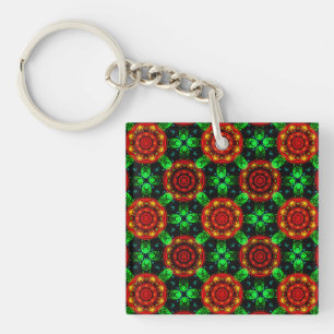 Floral Modern Boho Elegant Abstract Pattern #504 Keychain