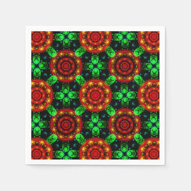 Floral Modern Boho Elegant Abstract Pattern #504 Napkin (Front)