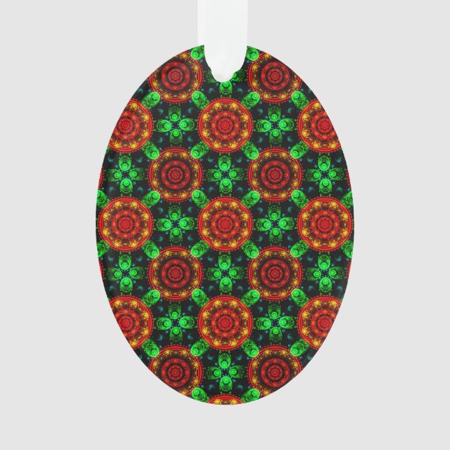 Floral Modern Boho Elegant Abstract Pattern #504 Ornament (Front)