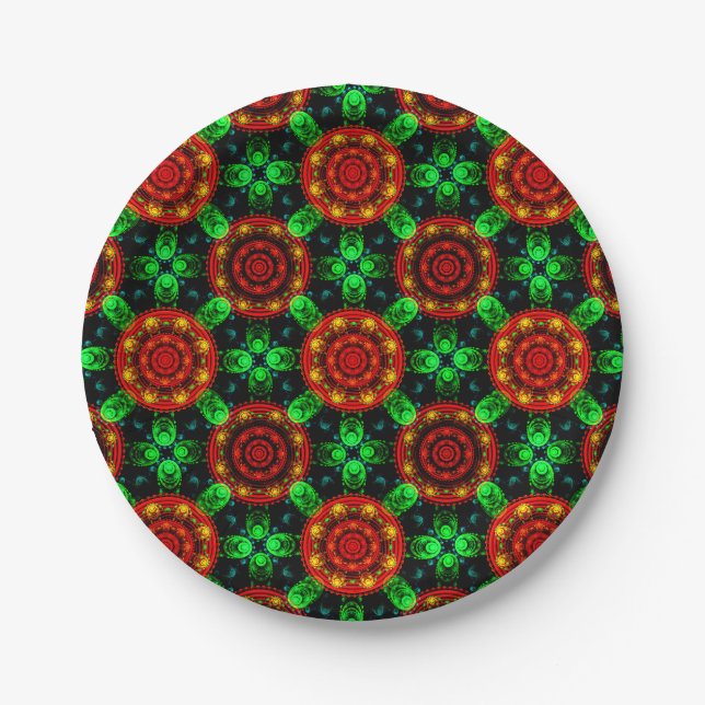 Floral Modern Boho Elegant Abstract Pattern #504 Paper Plate (Front)