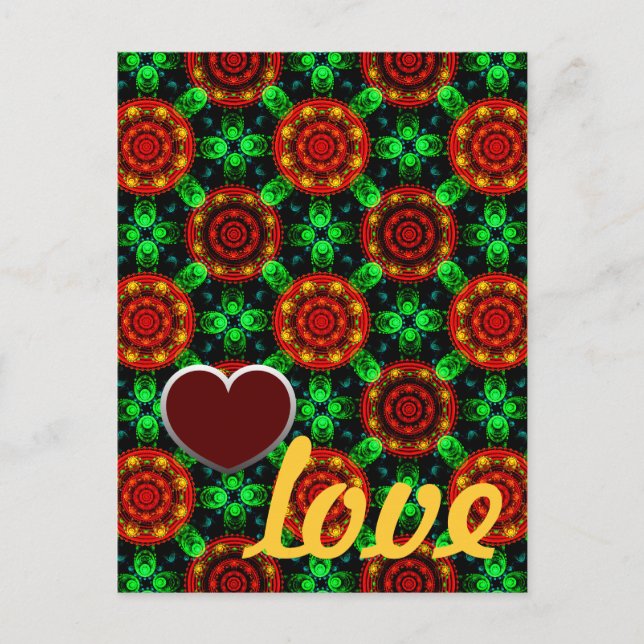 Floral Modern Boho Elegant Abstract Pattern #504 Postcard (Front)