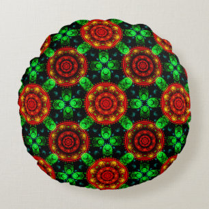 Floral Modern Boho Elegant Abstract Pattern #504 Round Pillow