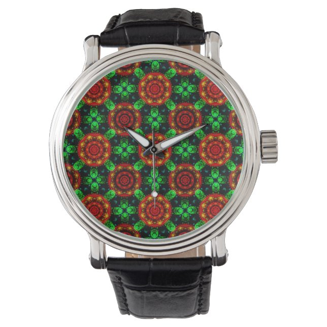 Floral Modern Boho Elegant Abstract Pattern #504 Watch (Front)