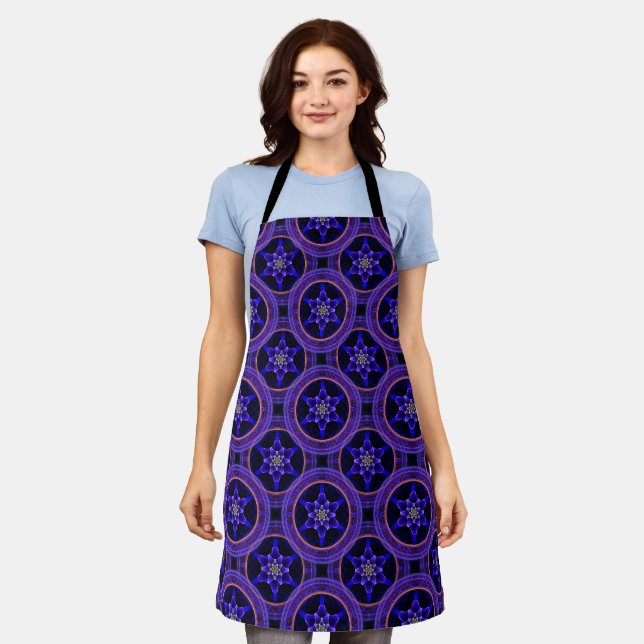 Floral Modern Boho Elegant Abstract Pattern #505 Apron (Worn)