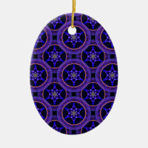 Floral Modern Boho Elegant Abstract Pattern #505 Ceramic Ornament