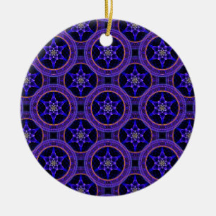 Floral Modern Boho Elegant Abstract Pattern #505 Ceramic Ornament
