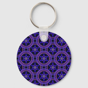 Floral Modern Boho Elegant Abstract Pattern #505 Keychain
