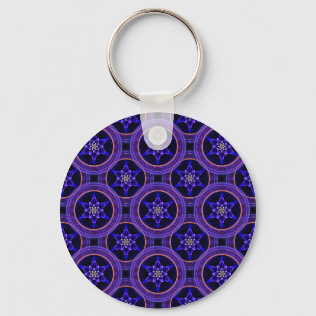 Floral Modern Boho Elegant Abstract Pattern #505 Keychain (Front)