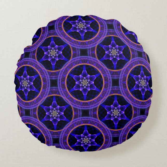 Floral Modern Boho Elegant Abstract Pattern #505 Round Pillow (Front)