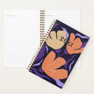 Floral Modern Bold Abstract Personolized Planner