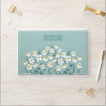 Floral modern daisy blue girly elegant stylish HP laptop skin<br><div class="desc">Floral modern daisy blue girly elegant stylish iPad cover design.</div>