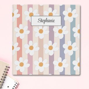 Floral Modern Daisy Girly Binder