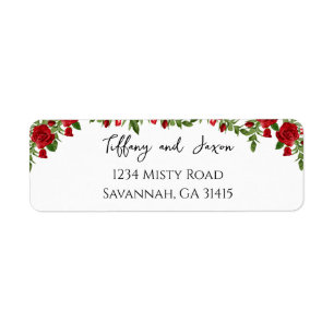 Floral Modern Elegance Lovely Red Address