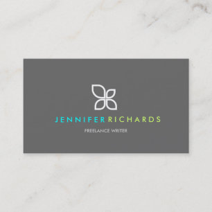 Floral Modern Logo (Medium Grey) Business Card