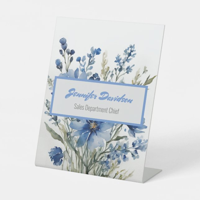 Floral Modern Minimalist Elegant Professional Pedestal Sign (Front)