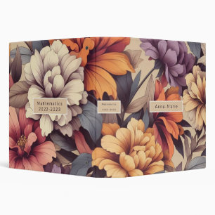 Floral modern rose pink girly elegant stylish 3 r binder