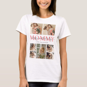 Floral Modern Script Photo Happy Mothers Day  T-Shirt