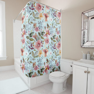 Floral Modern Summer Flower Pattern on Teal