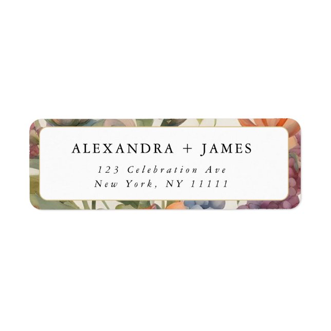 Floral Modern Typography Return Address Label (Front)
