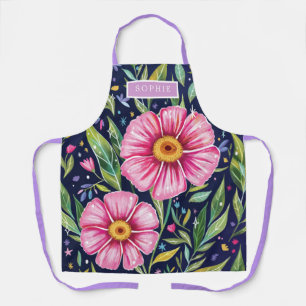 Floral Modern Wildflowers Girly Elegant Stylish Apron