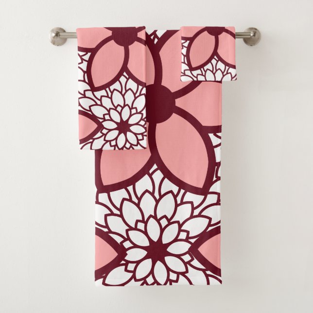 Floral moderne de Bourgogne et rose (En situation)