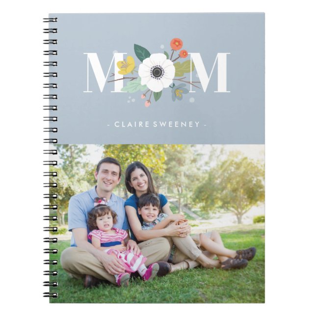 Floral Mom Journal - Dusty Blue (Front)
