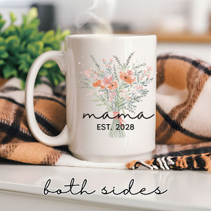 Floral Mom Mug, Custom Mother’s Day Gift for Mama Coffee Mug