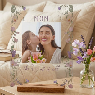 Floral Mom the Heart of it All Photo Acrylic Sign
