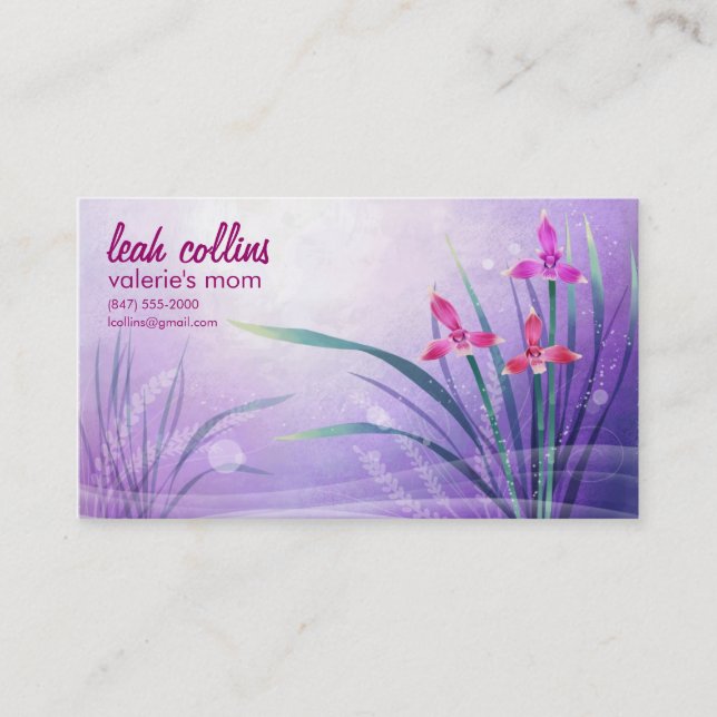 floral mommy calling card (Front)
