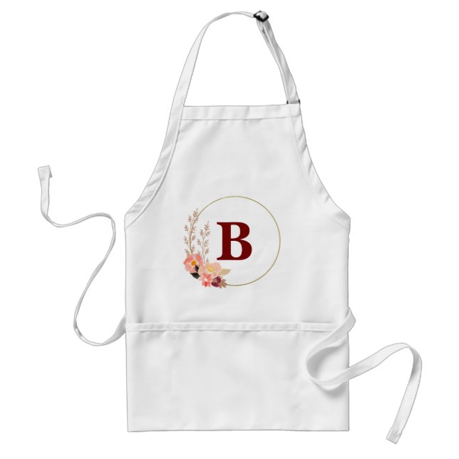 Floral Monogram Apron (Front)