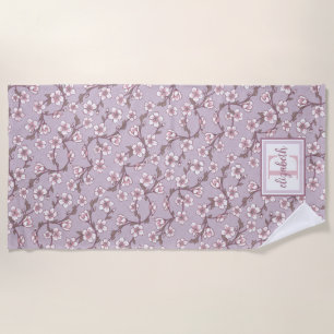 Floral Monogram Beach Towel – Personalized Summer