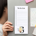 Floral Monogram Blush Pink and Gold To Do List Magnetic Notepad<br><div class="desc">Personalize this pretty magnetic notepad with a floral monogram. This feminine watercolor floral design has a bouquet of blush pink and gold flowers to decorate your initial. Designed as a to do list, the notepad features ruled lines and checkboxes and also works well as a grocery shopping list. Please browse...</div>