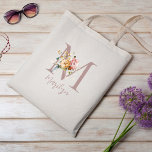 Floral Monogram Bridesmaid Bachelorette Party Gift Tote Bag<br><div class="desc">A chic & trendy vintage floral monogrammed initial and name bachelorette party tote bag. The ideal gift for your favourite girls.</div>