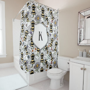 Floral Monogram Bumble Bee 