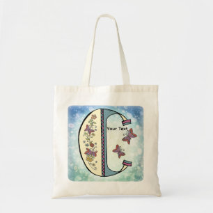 floral Monogram C Tote Bag