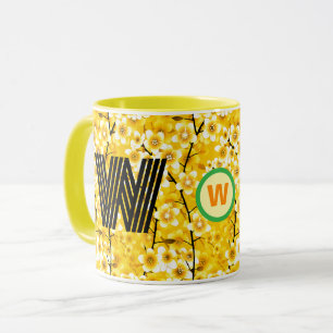 Floral Monogram Coffee Mug (Unique Initial Gift)