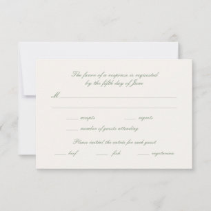Floral Monogram Cottage Garden Wedding RSVP Card