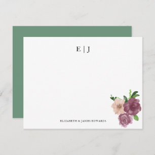 Floral Monogram Couple Initials Personalized Card