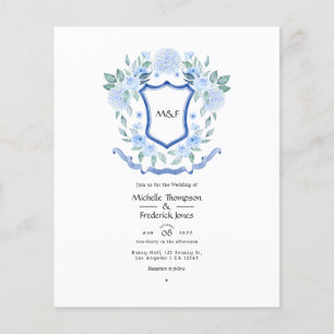 Floral Monogram Crest Couples Shower Flyer