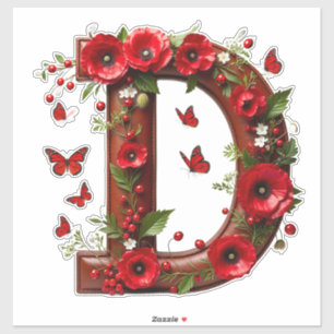 🌺 Floral Monogram D Personalized Name Gifts 🐞