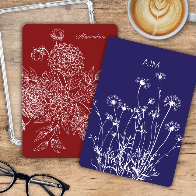 Floral Monogram Double Sided Kindle Insert Card (Creator Uploaded)