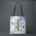 floral Monogram E Tote Bag<br><div class="desc">Floral Monogram E Tote Bag, monogrammed gifts, floral initial apparel by ArtMuvz Illustration. Matching watercolor flower monogram shirts, hand-drawn floral monogram apparel. The flowing floral accents create a soft, sophisticated look that makes it perfect for a wide range of uses. Ideal for home decor or monogram gifts, this floral "E"...</div>