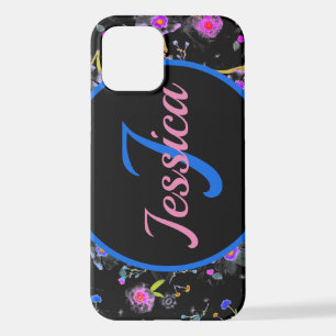 Floral Monogram Elegant iPhone 12 Case