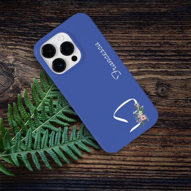 Floral Monogram F Retirement Case-Mate iPhone Case (Creator Uploaded)