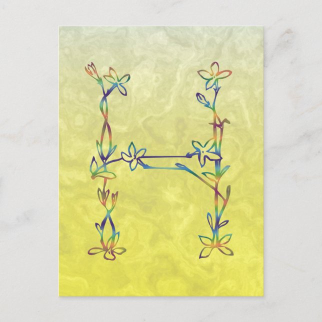 FLORAL MONOGRAM H POSTCARD (Front)