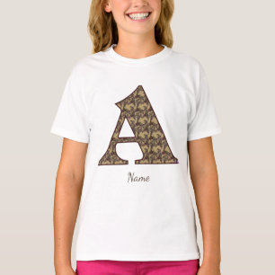 Floral Monogram Initial A Elegant T-Shirt