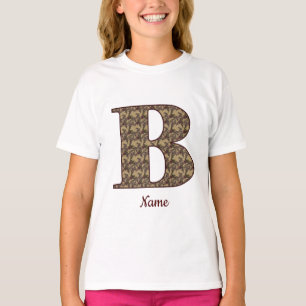 Floral Monogram Initial B Elegant Personalized T-Shirt